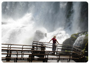 Woman at Iguazu Falls