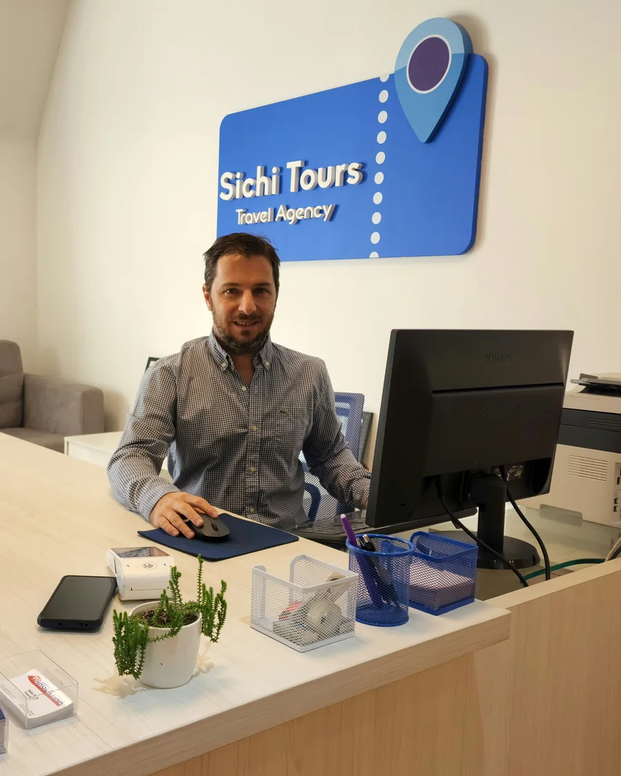 Pablo Diego Polito Gaddi, Travel Director, at his desk in Buenos Aires