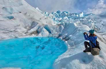 trekking in the glacier Perito Moreno