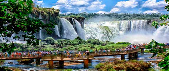 Footbridges in iguazu falls