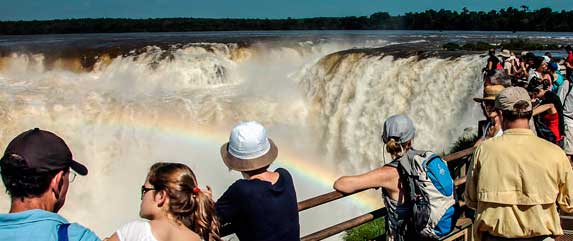 Footbridges in iguazu falls