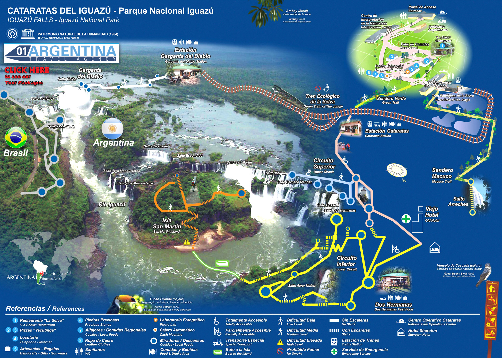 iguazu falls tourist map