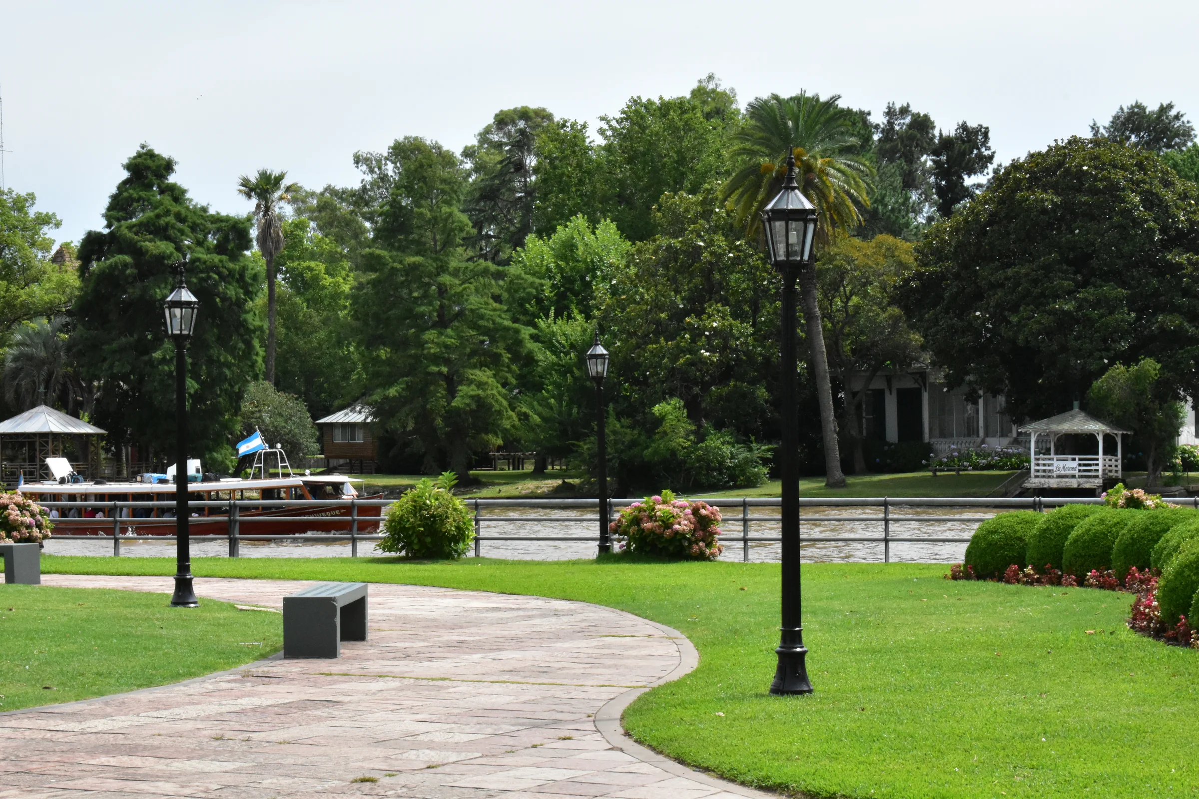 Riverside promenade and parkland at Tigre, Buenos Aires
