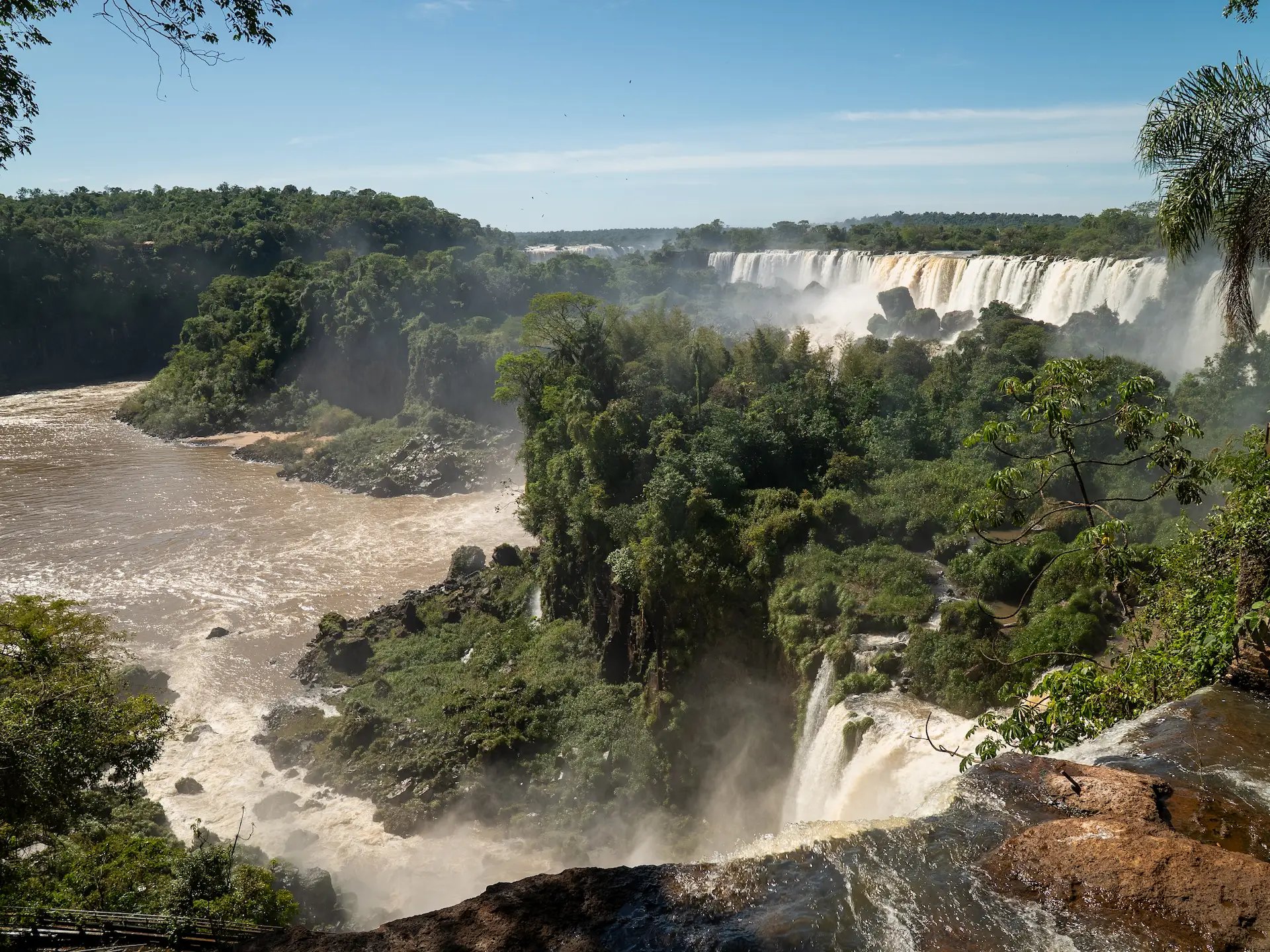 The Iguazú River and the rainforest of Misiones seen from above
